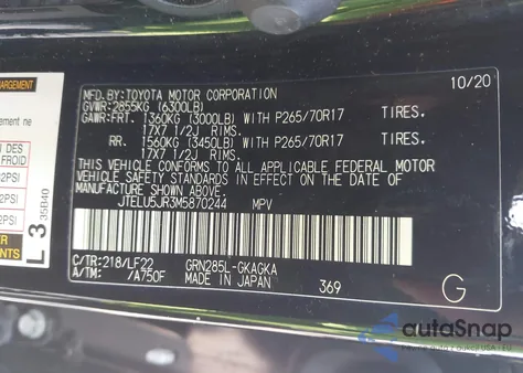 2021 Toyota 4Runner Trd Pro from USA, damaged, VIN JTELU5JR3M5870244